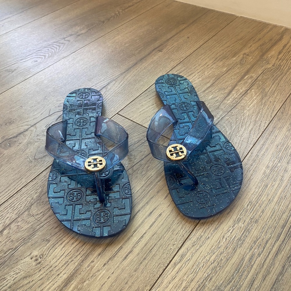 Tory Burch Blue Jelly Thong